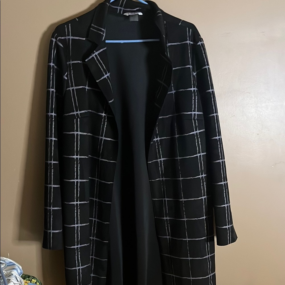 😄Plus size longline duster blazer